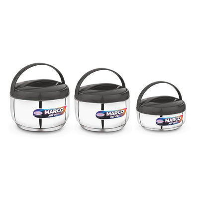 Asian Marco Stainless Steel Insulated Casserole Set of 3 Pcs
