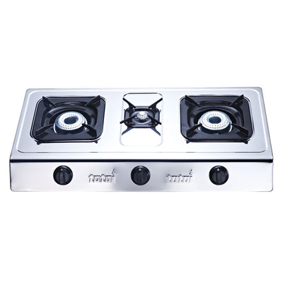 Totai 3 Burner Stainless Steel Table Top Gas Stove