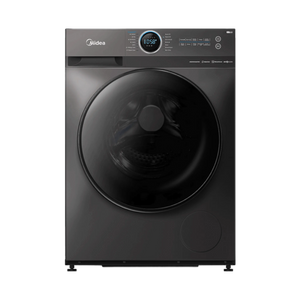 Midea MF200W80WB/T 8kg front loader washing machine in titanium, front view