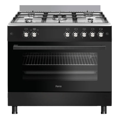 Ferre 90x60cm Matt Black Gas Stove F9S50G2.HIB