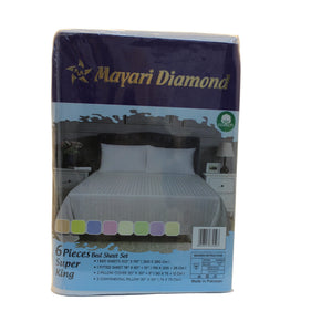 Mayari Diamond Super King 6 Piece Bed Sheet Set