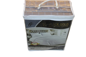 Black Gold 6 Piece Super King Size Double Bed Sheet Set