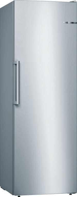 Bosch GSN33VI31Z upright freezer in stainless-look finish, front view with door closed