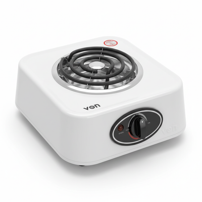 Angle View – Von Single Burner Electric Hot Plate