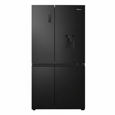 Black French-door refrigerator straight front