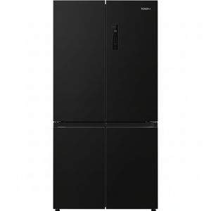 Black French-door refrigerator straight front