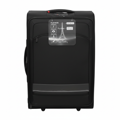 Black Luggage Suitcase Front View 8K