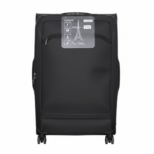 Black Luggage Suitcase Front View 8K
