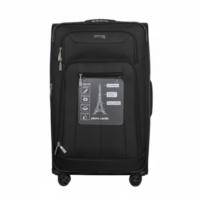 Black Luggage Suitcase Front View 8K