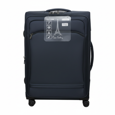 Black Luggage Suitcase Front View 8K