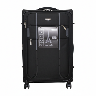 Black Luggage Suitcase Front View 8K