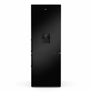 Black refrigerator straight front