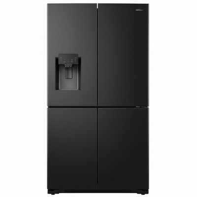 Black side-by-side refrigerator straight front