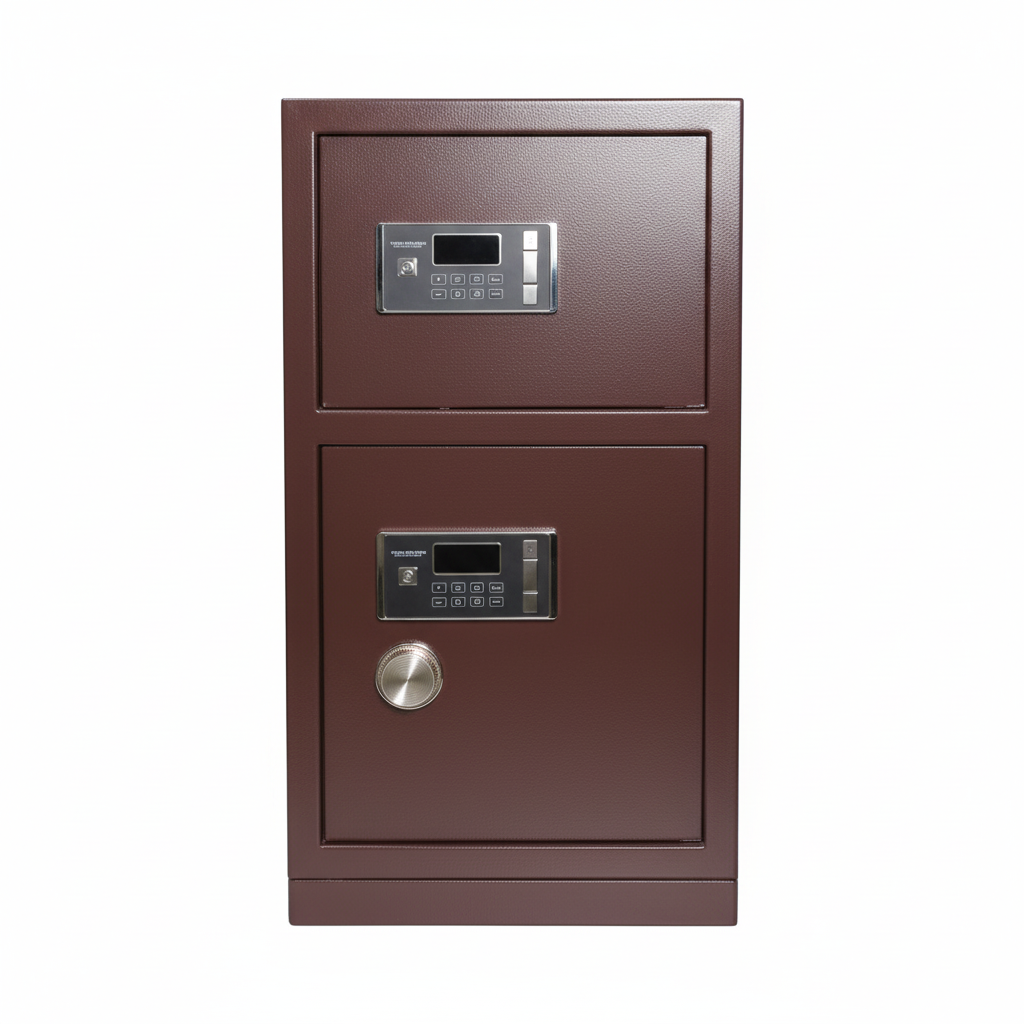 Brown Double Door Safe Front View 8K