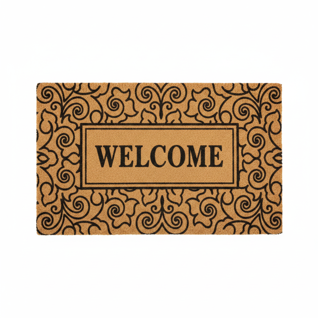 BYMART Baroque Scroll Welcome Mat – Top