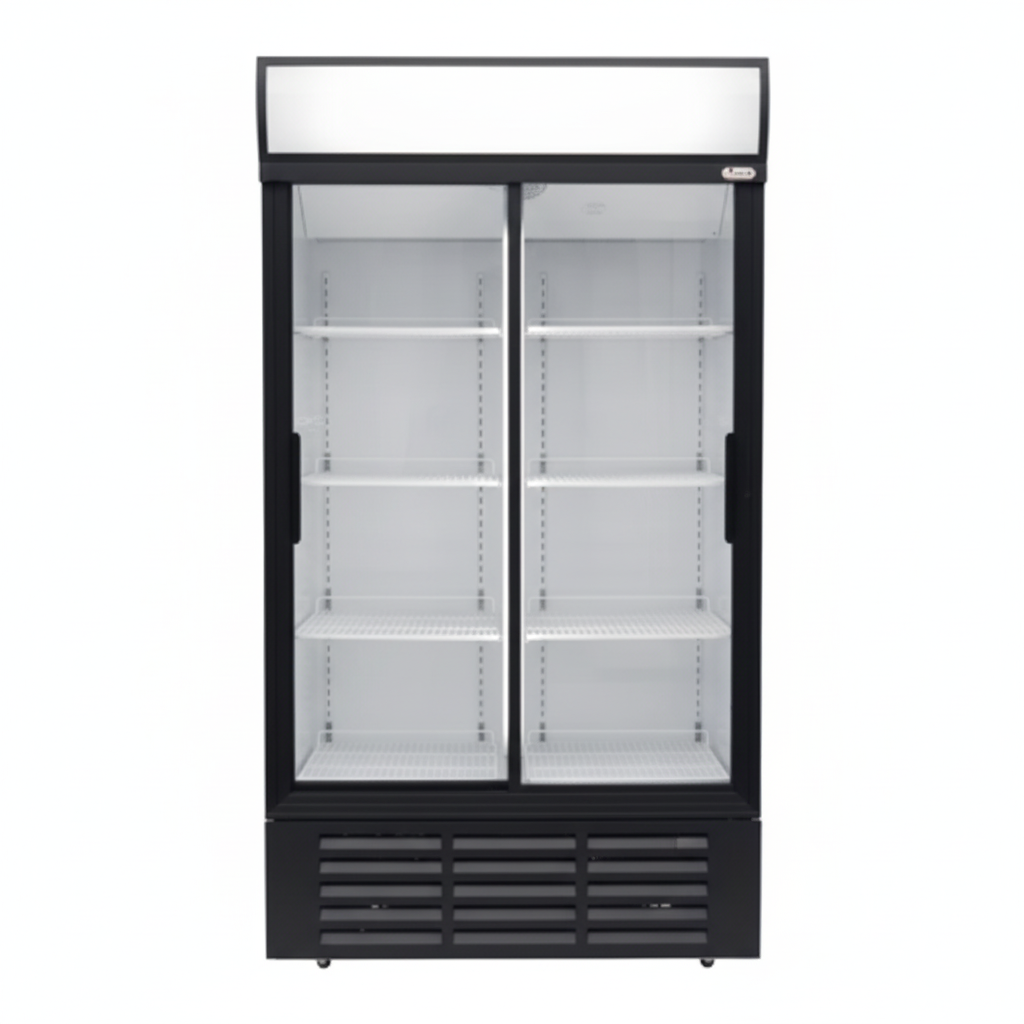 Commercial display refrigerator straight front