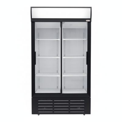 Commercial display refrigerator straight front