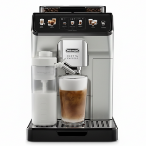 Delonghi Eletta Explore Silver Espresso machine with enhanced lighting