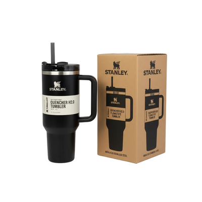 Enhanced black Stanley tumbler with box