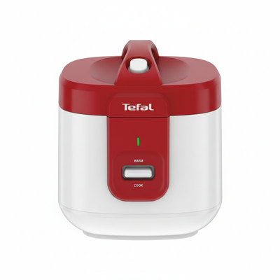 Exact straight front view 8K Tefal red rice cooker 1:1
