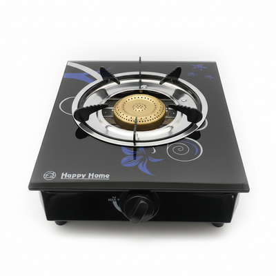 Front View – Happy Home Single Burner Glass Gas Stove