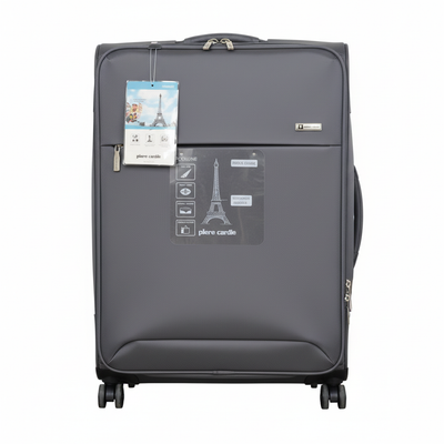 Grey Luggage Suitcase Front View 8K