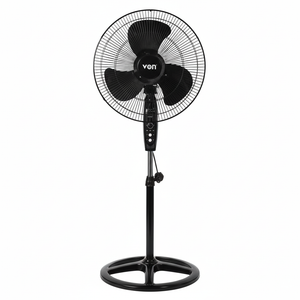 BYMART 18 inch VON Stand Fan - Front view showing blade design and control panel