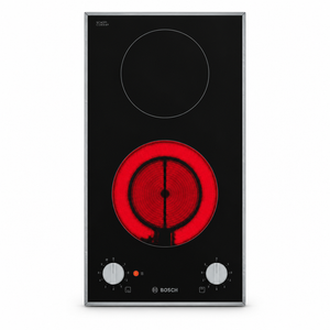 Square front-facing studio image of the Bosch PKF375CA2E/04 built-in hob on a white background