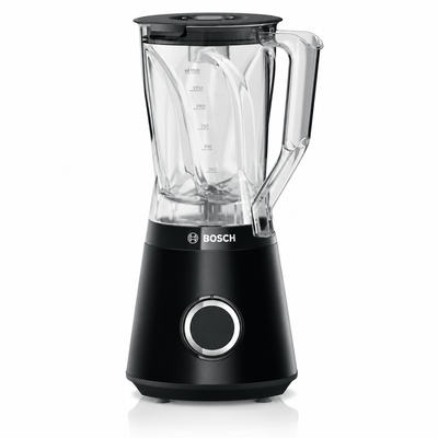 Square 1:1 front-facing studio view of the exact black Bosch VitaPower MMB6141B blender on a clean white background