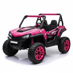 Kids Electric Ride-On UTV Buggy Pink – Side View