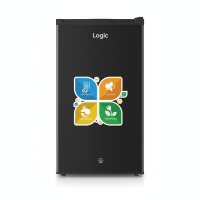 Logic Bar Fridge Grey — Low Angle