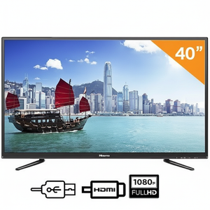 Maximum resolution 40" TV with Hong Kong harbor scene