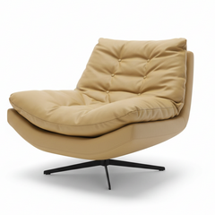 Modern Tufted Swivel Chair Front View
