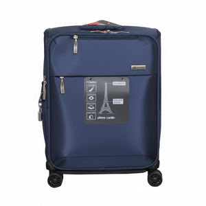 Navy Blue Luggage Suitcase Front View 8K