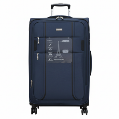 Navy Blue Luggage Suitcase Front View 8K