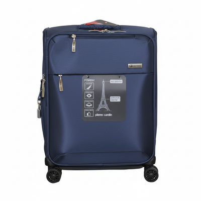Navy Blue Luggage Suitcase Front View 8K