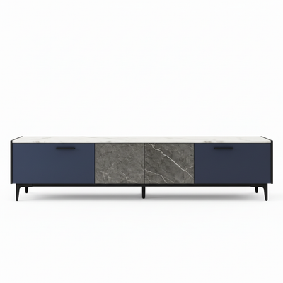 Navy Marble TV Unit – Front
