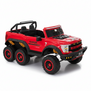 Kids Electric Ride-On 6-Wheel Monster Truck Karon - Red Two-Seater