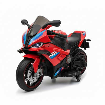 Red Sport Motorcycle - Facing Left