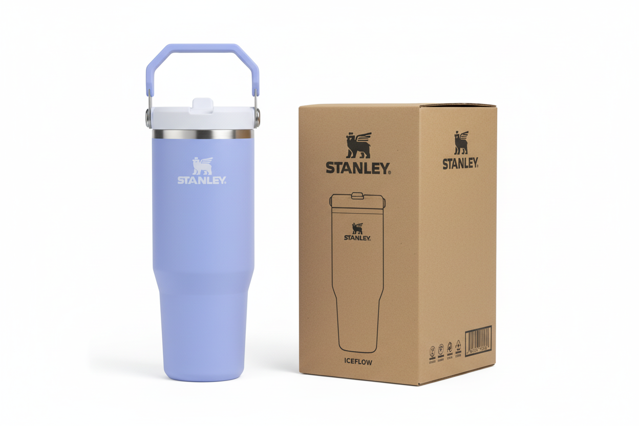 Stanley IceFlow tumbler with clean retail packaging