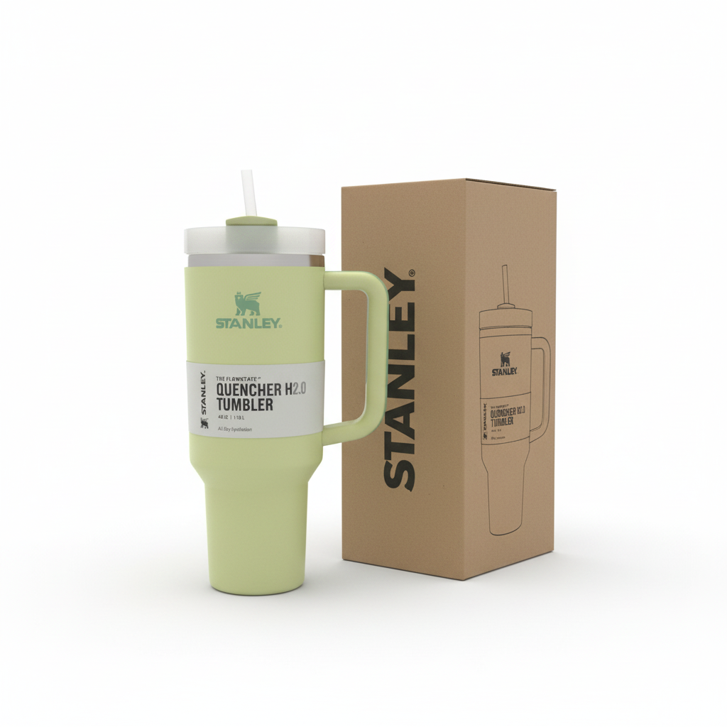 Stanley Quencher H2.0 FlowState Tumbler 1.18L Citron Green with Box