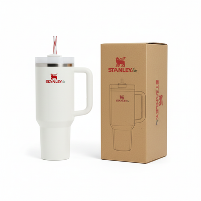 Stanley Tumbler with Brown Box - Angle View