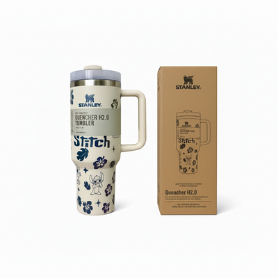Stanley x Stitch tumbler with realistic packaging