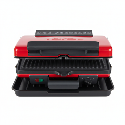 Straight front view 8K red contact grill