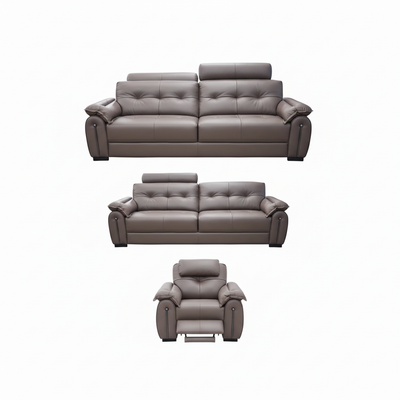 Taupe leather collection vertical arrangement